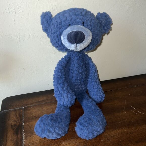 Gund Toothpick Ripple Teddy Bear Blue Soft Stuffed Animal Plush - Picture 1 of 7